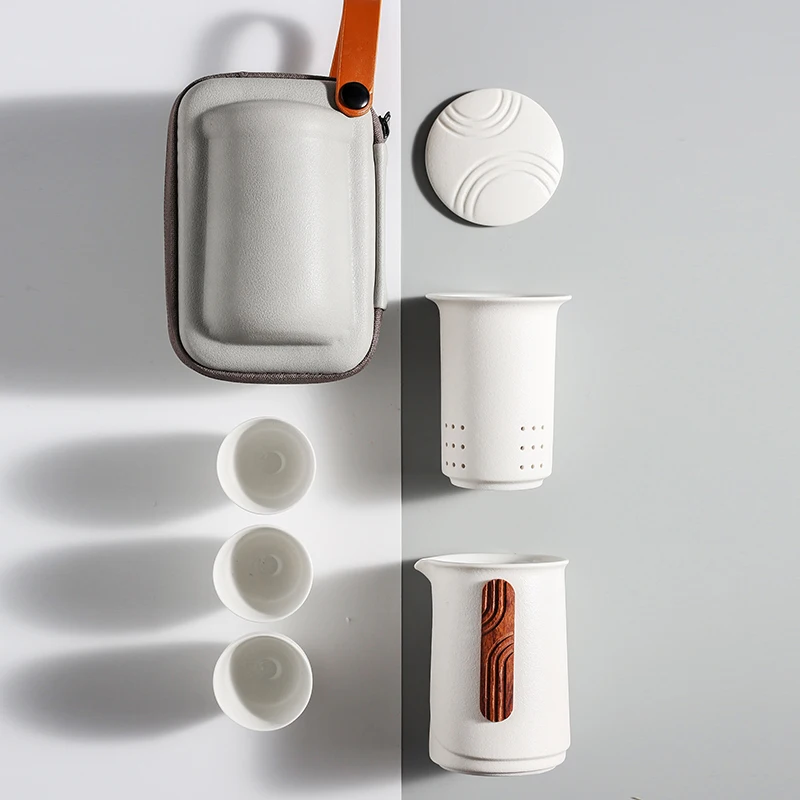 LUWU keramikos virdulys su 3 puodeliai kinų arbatos rinkiniai drinkware