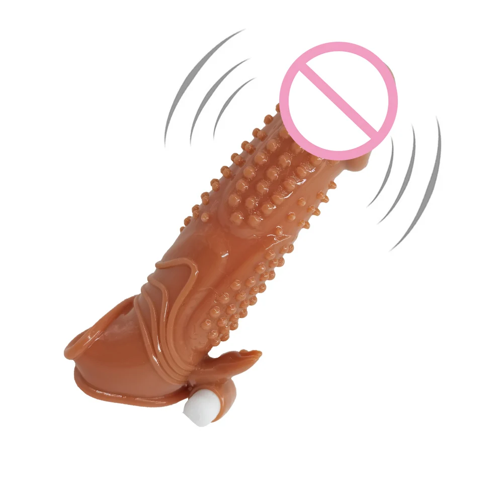 Big Dick Rankovės Vibratorius Vyrų Varpos Rankovė Pratęsimo Extender Sekso Žaisliukai Vyrams Daugkartinio Naudojimo Vibracija Prezervatyvai Atidėti Ejakuliacija