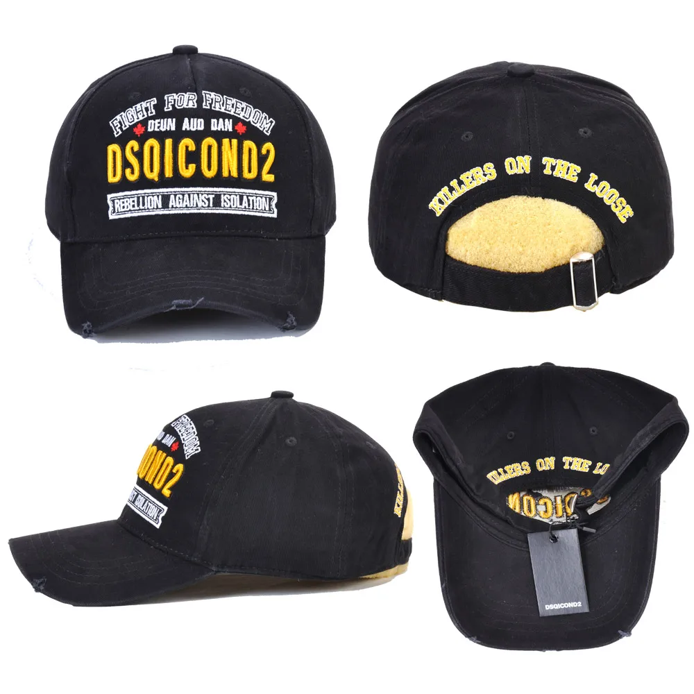 DSQICOND2 kepuraičių Medvilnės PIKTOGRAMĄ Raidžių Aukštos Kokybės Bžūp Vyrų, Moterų Siuvinėjimo Dizainą Skrybėlę Sunkvežimio vairuotojas Hat Snapback Cap Tėtis Skrybėlės