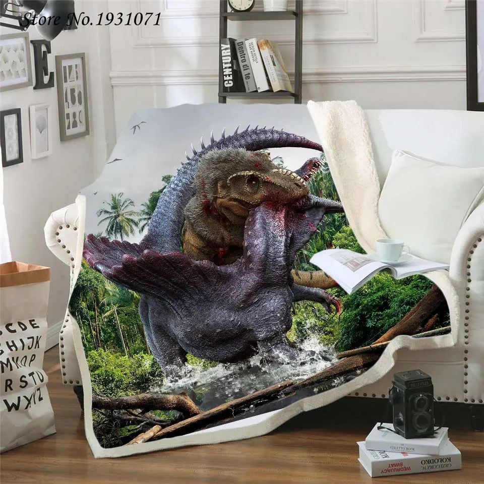 Dinozaurų Juros periodo 3D Atspausdintas Vilnos Antklodė, Lovos Storio Antklodė Mados Lovatiesė Sherpa Mesti Antklodę, Suaugusiems, Vaikams 16