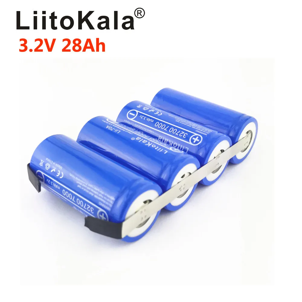LiitoKala 3.2 V LiFePO4 32700 14Ah Baterija 21ah 28ah 35ah 24Ah Nuolat Išleidimo Didžiausias 55A Didelės galios baterija+Nikelio lakštai