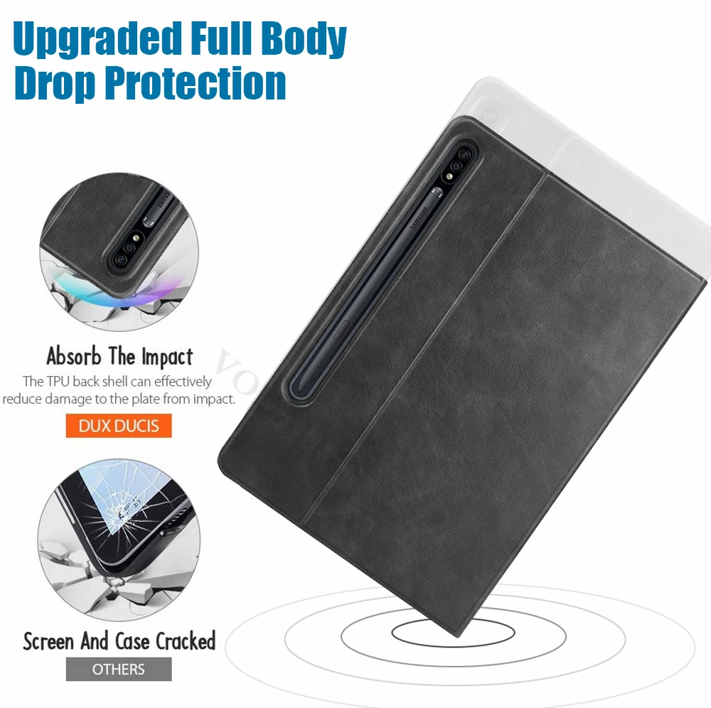 Ultra Plonas 3-Lankstymo smart Case Samsung Galaxy TAB S7 Plius 12.4