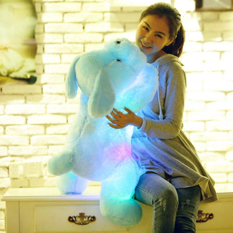 1pc 50cm Kūrybos Šviesą LED Teddy Šunų iškamšas Šviesos Pliušinis Žaislas Spalvinga Žėrintis Pagalvės Kalėdų Dovana Vaikams