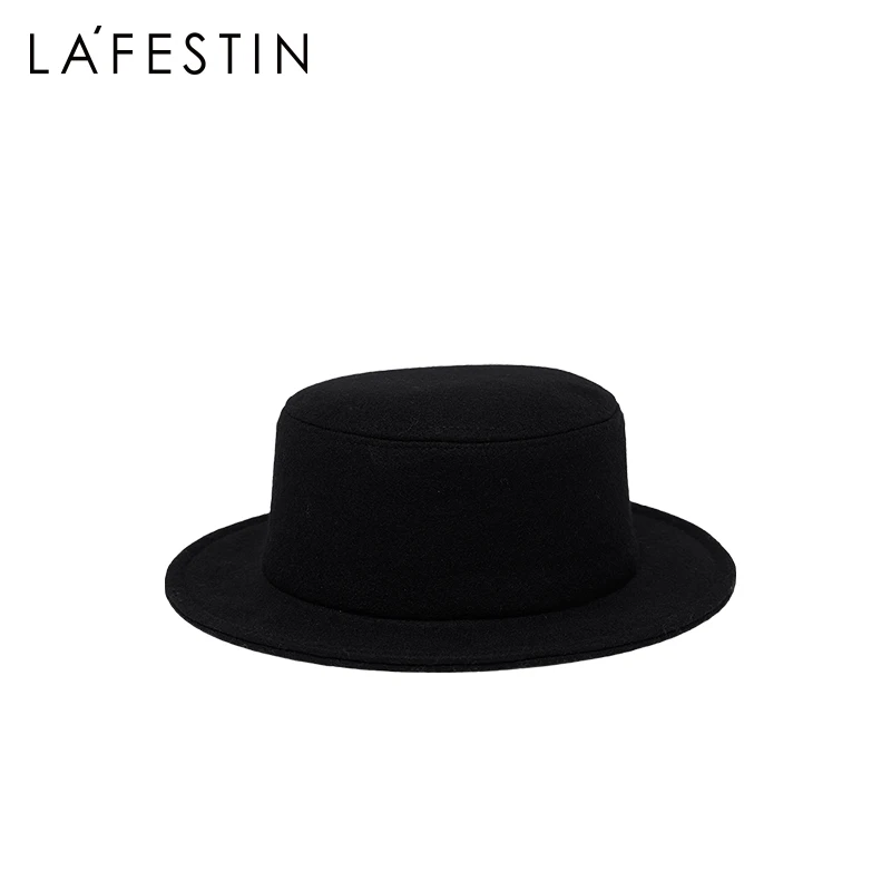 LA FESTIN Flat top hat rudens/žiemos 2020 naujos mados top hat moterų atsitiktinis Britų stiliaus vilnonis skrybėlę