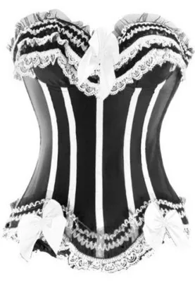 Mados Parodijos Korsetai Suknelė Su Sijonu Kostiumai Derliaus Dryžuotas Gėlių Nėrinių Korsetas Bustier Bako Viršuje Moterų Plius Dydis