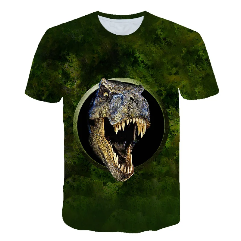 3D Atspausdintas Super Cool Dinozaurų Vaikų marškinėliai Berniukui Vasaros Mados Apvalios Kaklo marškinėliai Berniukams ir Mergaitėms Atsitiktinis Sporto Vaikai marškinėliai
