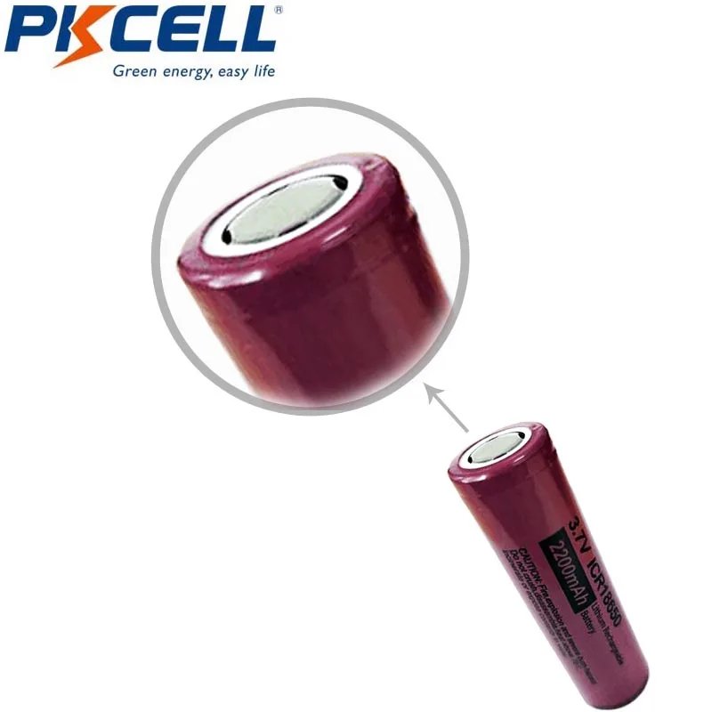 PKCELL ICR18650 18650 Li-ion Baterija 3.7 V 2200 mAh Li-Ion Didelis Lašas Baterija flashinglight baterija NAUJA originali