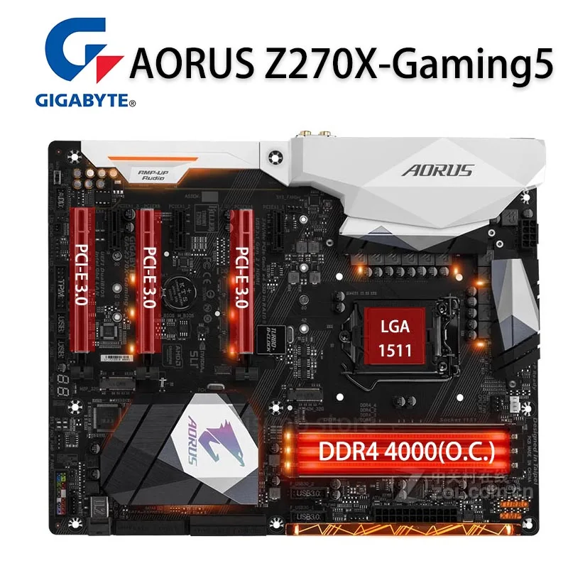 LGA 1151 Gigabyte AORUS Z270X-Gaming 5 Plokštė Intel Z270 DDR4 64GB PCI-E 3.0 U. 2 M. 2 HDMI Overlocking Z270 Placa-Mãe 1151