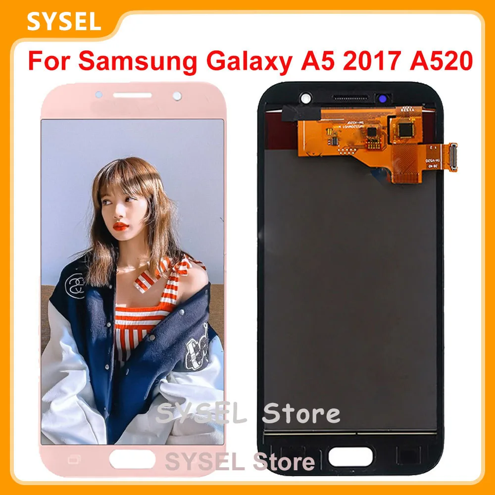 TFT SAMSUNG Galaxy A5 2017 LCD Ekranas Jutiklinis Ekranas skaitmeninis keitiklis A520 A520F SM-A520 SM-A520F A520 Lcd Ekranas atsarginės Dalys