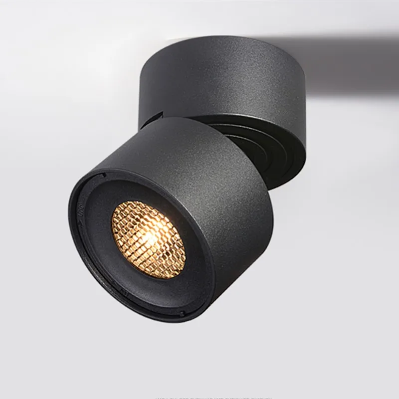 Paviršinės Montuotės Sulankstomas Sukimosi LED Šviestuvai 7W COB LED Lubų Apšvietimas AC110~220V LED Fono Šviestuvai, Patalpų Apšvietimas
