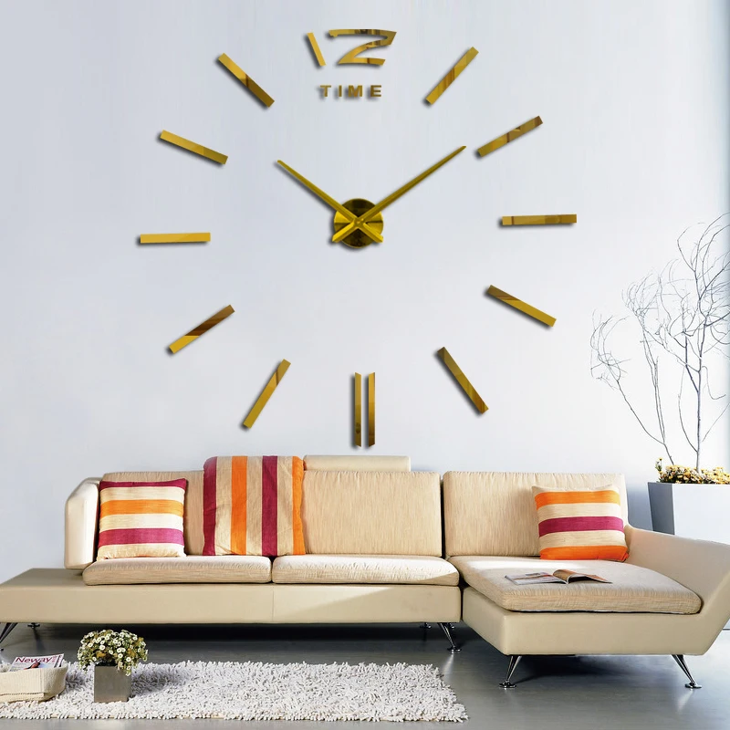 3D laikrodis žiūrėti Kambarį Kvarco karšto pardavimo Akrilo Veidrodžio efektas namų puošybai Europos Sienų Lipdukai
