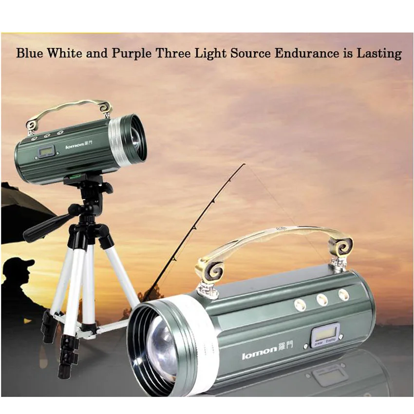 Nešiojamų Lauko Zoom Naktį Žvejybos LED Žibintuvėlis Mėlyna/Violetinė/Balta/UV Šviesos Įkrovimo Lemputė 3 3 Režimai Šviesos Šaltinis Švyti Valtis