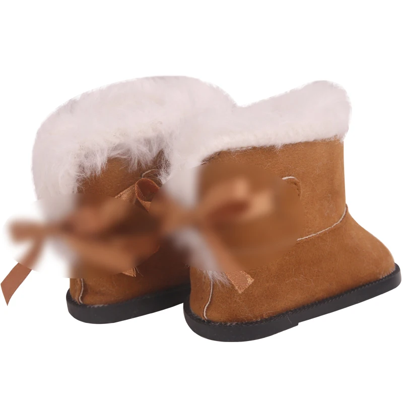 18 colių Mergaičių lėlės batai, Žieminiai batai Lankas pliušinis batai Amerikos lėlės bateliai naujagimiui žaislai tinkami 43 cm kūdikių lėlės s250