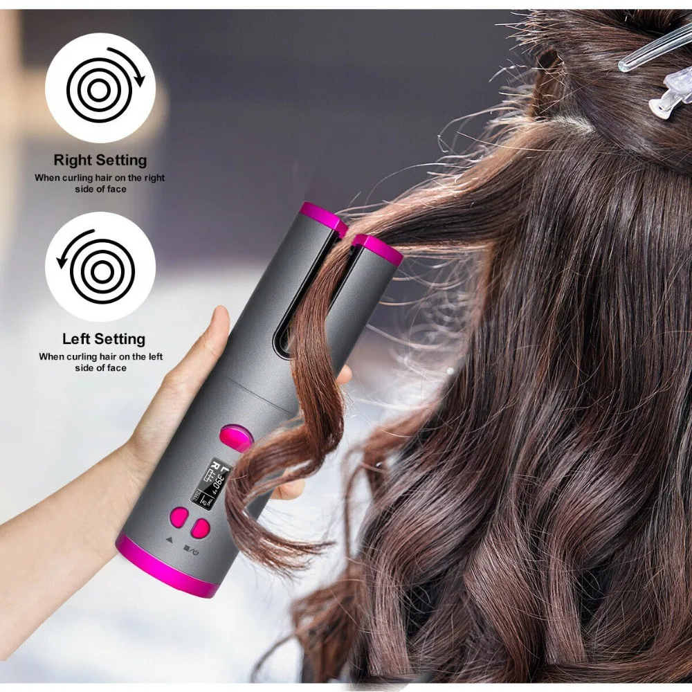 Automatinis Hair Curler Plaukų Dvejoti Žnyplės Paplūdimys Bangos Garbanoti Geležies Lazdelė, USB Bevielis Oro Curler Auto Keramikos Belaidžio Akmenslydis Geležies