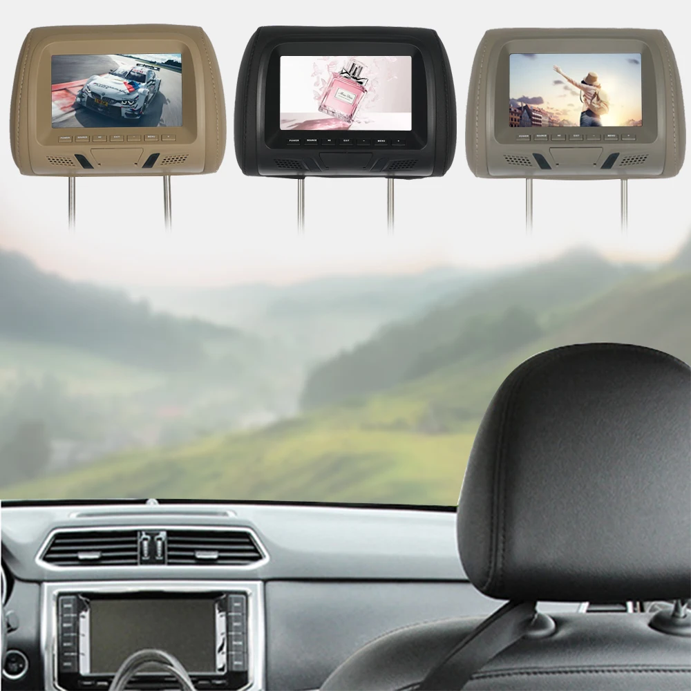 7 colių TFT LED ekranas Automobilių Pagalvėlės Ekranas MP5 grotuvas Pogalvių Monitorius AV/USB/SD įvesties Speaker Car DVD Ekranas Vaizdo 5