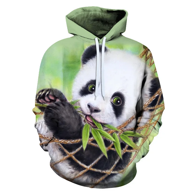 3D Panda Print Negabaritinių Hoodies Moterys Vyrai Gyvūnų Atsitiktinis ilgomis Rankovėmis Laisvi Megztiniai Moterų Harajuku Gatvėje Palaidinukė Drabužiai