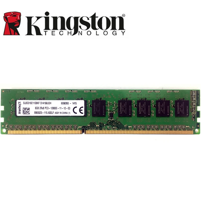 Kingston 8GB 4GB ECC DDR3 PC3 12800E 14900E 1 600MHZ 1333Mhz 10600E 14900Mhz Server desktop Atminties 240pin 8G RAM DIMM 2X8G=16 GB