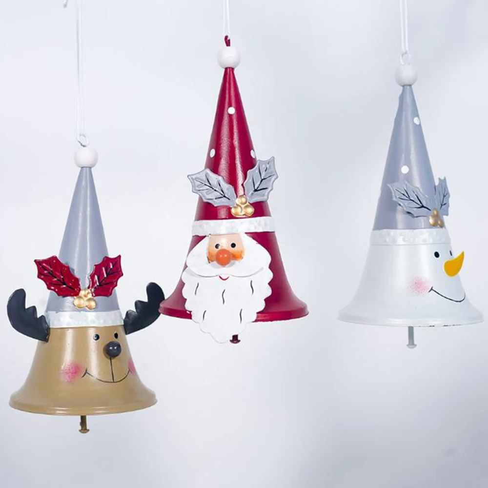 1PCS Geležies Dažytos Ragų Bell Pakabukas Kalėdų Medžio Apdaila Kalėdų Elnias Naujųjų Metų Kalėdų Dekoro Kalėdų Dekoracijos namams