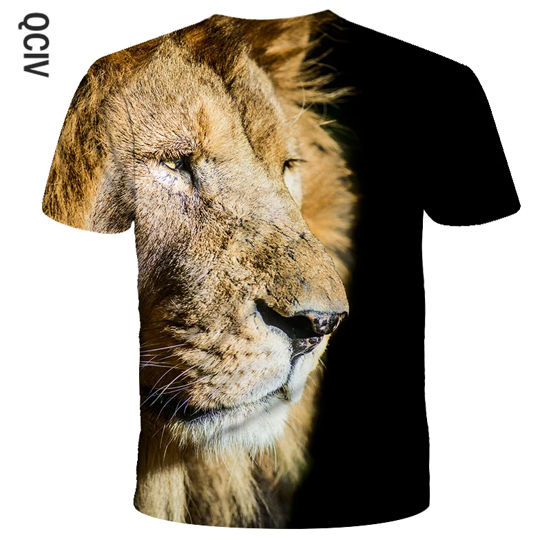 Asmeninį liūtas vyriški T-shirt 3D atspausdintas trumpas rankovėmis marškinėliai vyrų vasaros hip-hop ' o-apykaklės atsitiktinis marškinėliai viršų
