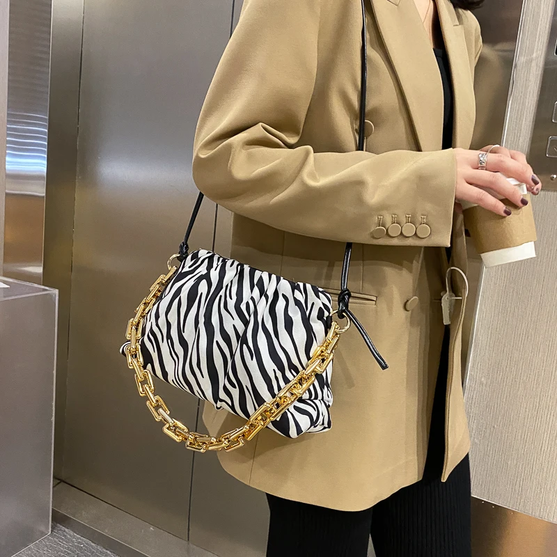 Mados grandinės zebras spausdinti didelės talpos prabangos prekės ženklo moterų Pečių Messenger Bag maišus moterų 2020 piniginės ir rankinės