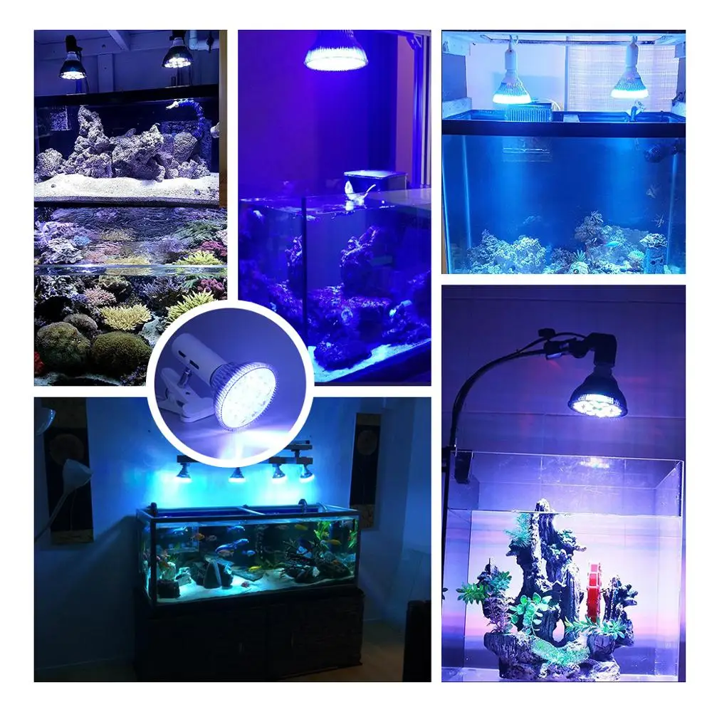 54W UV SPINDULIŲ LED Augti Akvariume šviesos diodų (Led) Žuvų Apšvietimo Žuvų Bakas, Lempos Augalų Lemputė Sūraus Jūros Koralų Rifas Karterio Alga
