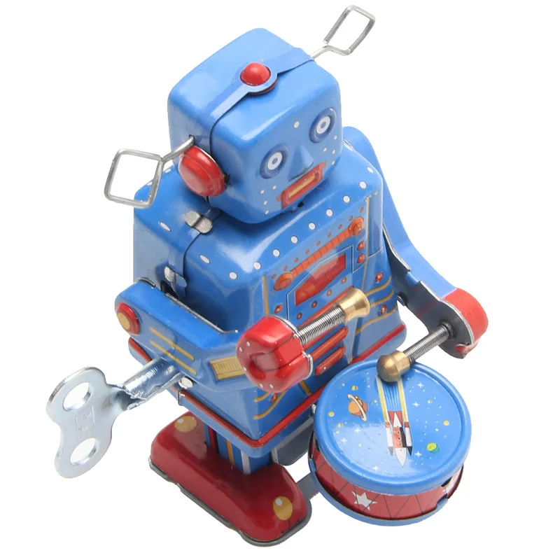 Retro Clockwork Vėjo Iki Metalo Vaikščioti Robotas Žaislas Derliaus Kolekcines Vaikai Giftfree pristatymas