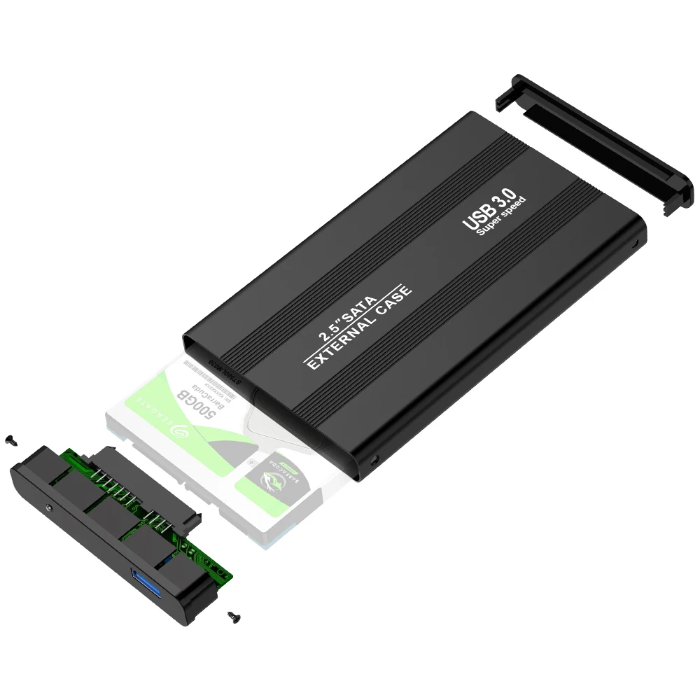 Rocketek HDD Atveju Aliuminio 2,5 colio SATA į USB 3.0 SSD Adapteris Standžiojo Disko Dėžutė Išorės Aptvarą Nešiojamojo KOMPIUTERIO