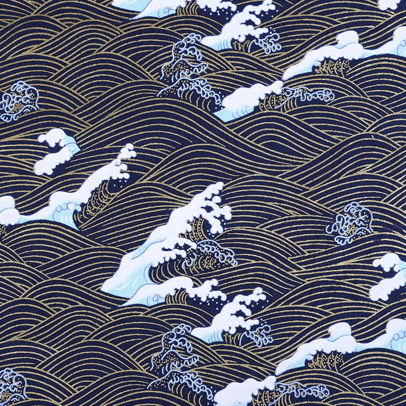 Įdegio Medvilninio Audinio, Japonų Stiliaus Vandenyno Bangos Modelis Audinio Patalynės, Siuvimo, Drabužių Quilting Rankdarbiams Amatų Medžiaga