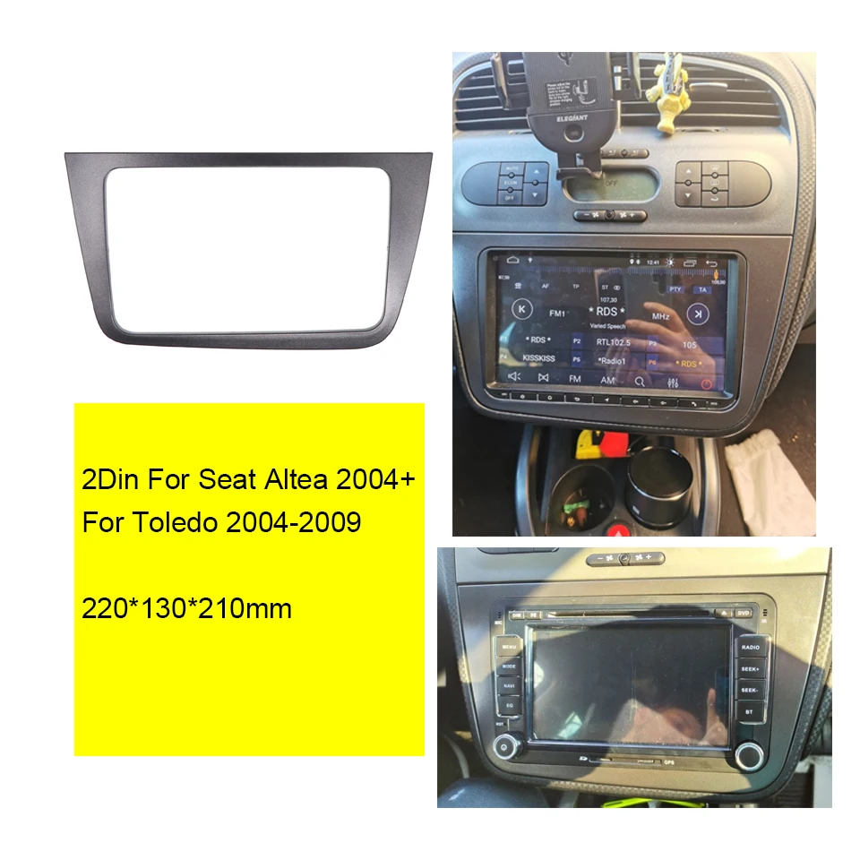 2 din Automobilio Radijo fascia SEAT Altea stereo plokštė, rėmas skydelis brūkšnys mount kit adapteris apdaila Bezel fasciją mount kit
