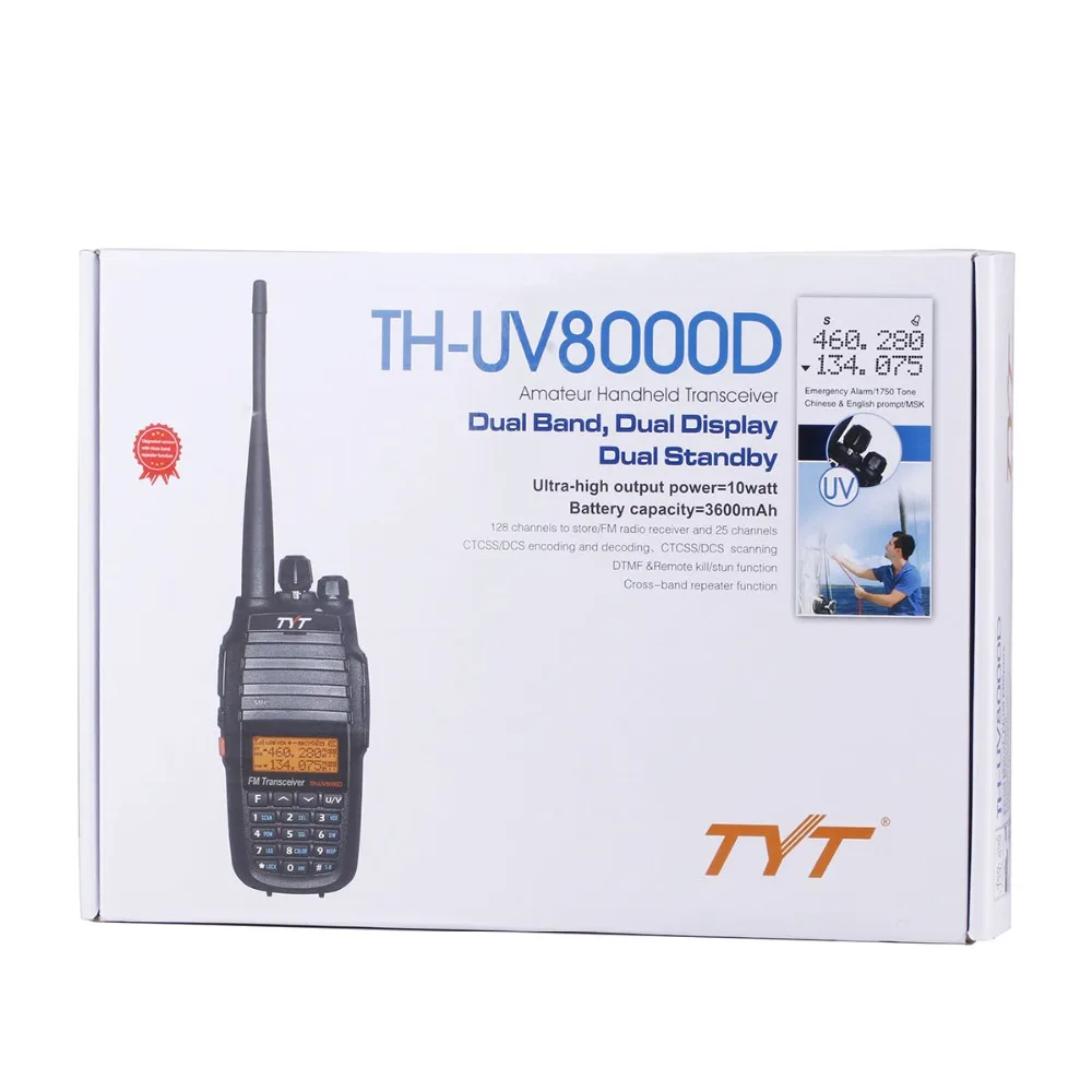 2VNT TYT TH-UV8000D Walkie Talkie 10W Kryžiaus Juosta Reapeater 136-174/400-520MHz Dual Band 3600mAh Ilgai Paskambino FM Radijo siųstuvas-imtuvas