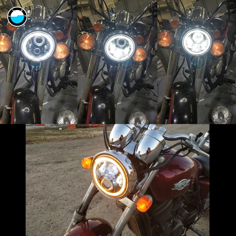 1 rinkinys 7 Colių 80W DOT SAE E9 Motociklo 883 Žibintai su 7 colių LED Žibintų Motociklo Montavimas, Žibintų Korpuso