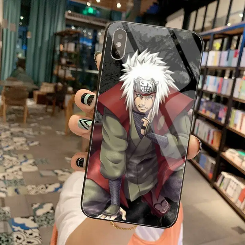Populiarus Anime Naruto Jiraiya TPU Minkštas Telefono dėklas, Padengti Grūdinto Stiklo iPhone 11 Pro XR XS MAX 8 X 7 6S 6 Plus SE 2020 atveju