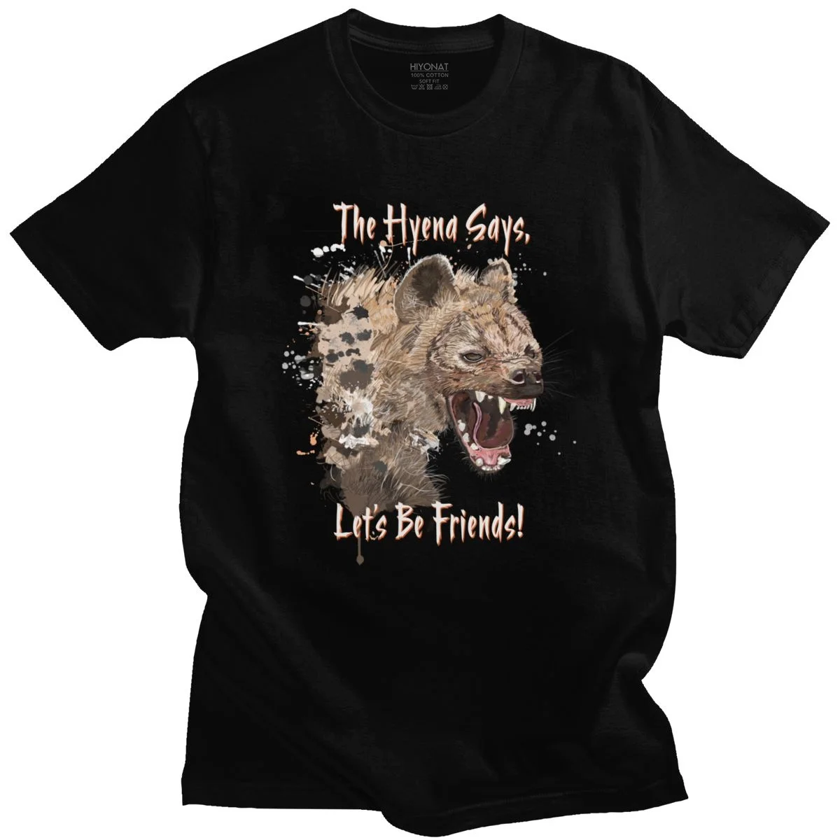 Hyena Marškinėliai Vyrams Grynos Medvilnės Afrikos Safari Dykumoje T-shirt Furry Gyvūnų Hyaenas Tee Viršūnes Trumpas Rankovės Atsitiktinis Marškinėlius Merch