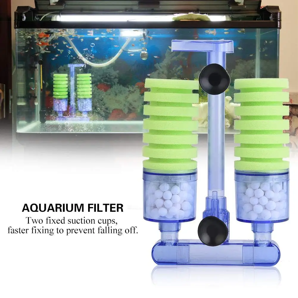 Akvariumo Filtro Kempine Biologinis Filtras Medvilnės, Naudojant su Deguonies Siurblys, Mini Žuvų Bakas Oro Siurblys Tiekia Du Siurbimo Taures