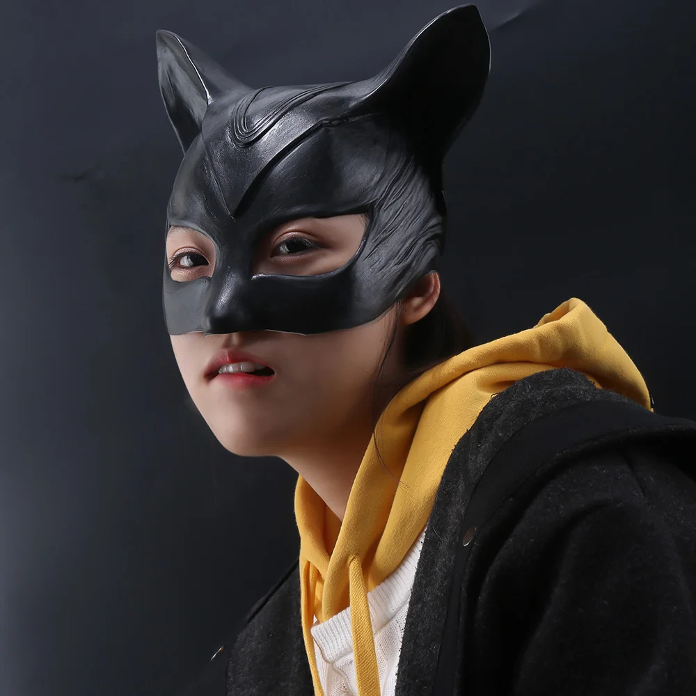 Karšto Parduoti!! Catwoman Kaukė Superhero Betmenas Cosplay Juoda Pusė Veido Latekso Kaukė Šalmas Išgalvotas Suaugusiųjų Halloween Kostiumai, Rekvizitas