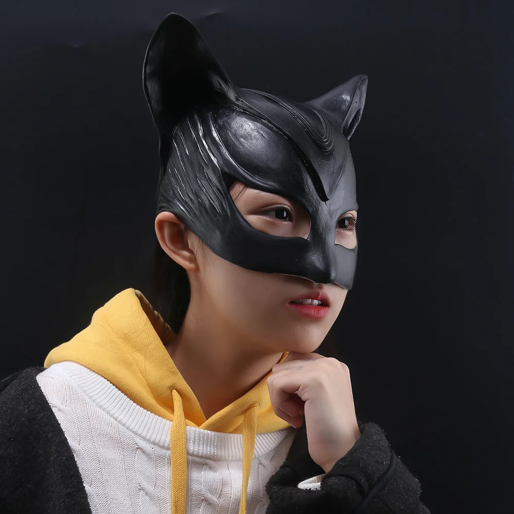 Karšto Parduoti!! Catwoman Kaukė Superhero Betmenas Cosplay Juoda Pusė Veido Latekso Kaukė Šalmas Išgalvotas Suaugusiųjų Halloween Kostiumai, Rekvizitas