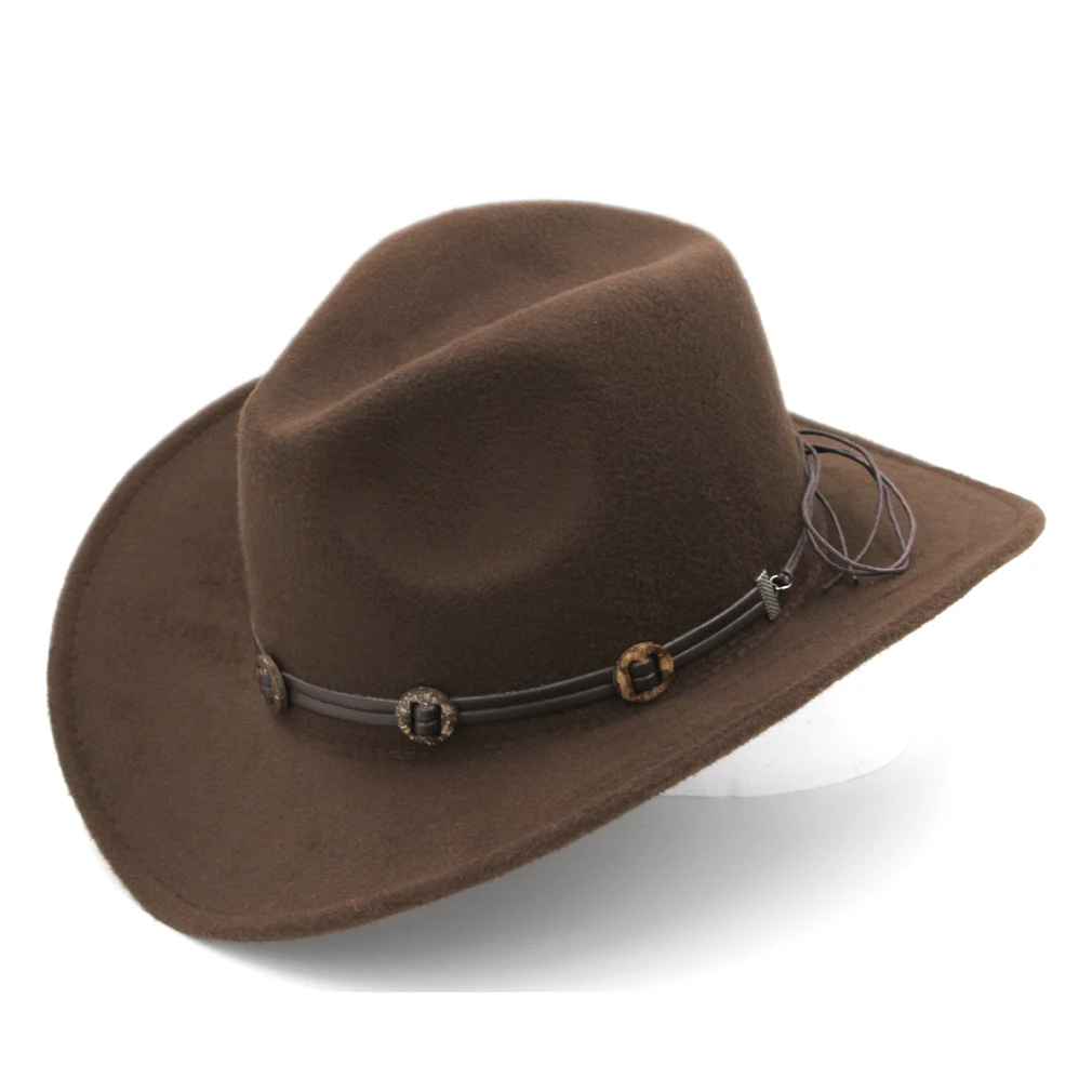 Mistdawn Vintage Stiliaus Rudens ir Žiemos Vakarų Kaubojaus Skrybėlę Platus Standus Kraštų Cowgirl Jojimo Bžūp 