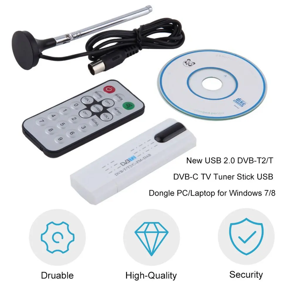 Skaitmeninis DVB-T2/T, DVB-C USB 2.0 TV Imtuvas Stick HDTV Imtuvas su Antena Nuotolinio Valdymo HD USB Raktą KOMPIUTERIO/Nešiojamas 