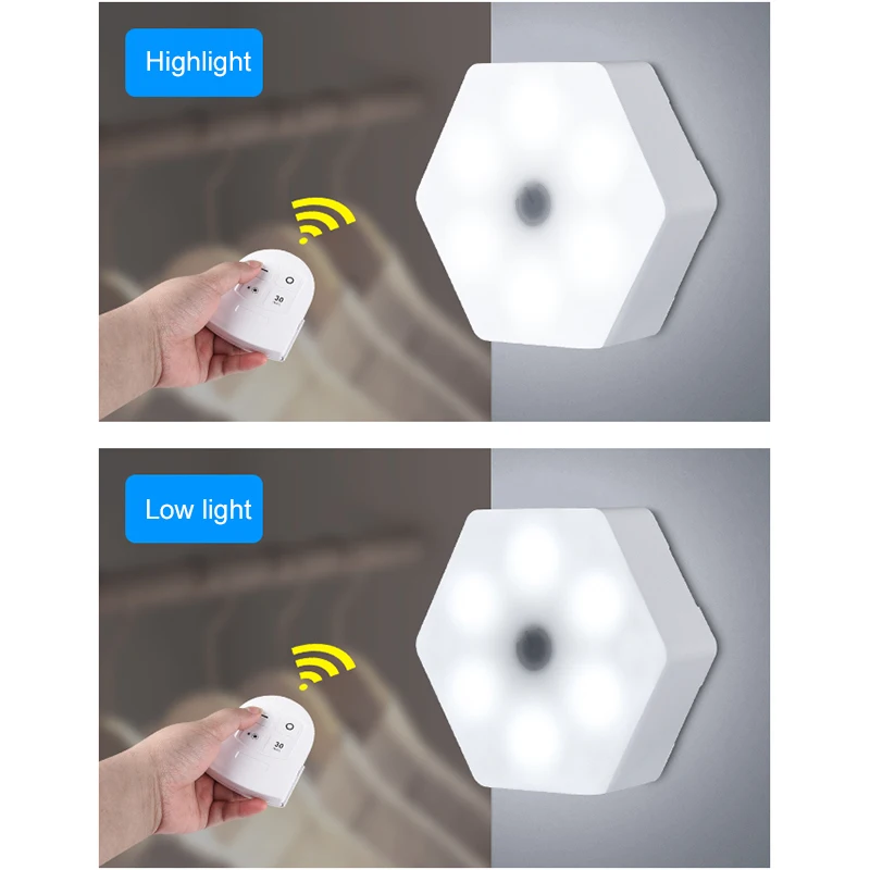 3pcs Nuotolinio Valdymo Šešiakampe LED Sienos Lempos šviesos srautą galima reguliuoti Laiką Smart Šviesos Home Office Viešbutis 5V Patalpų Apšvietimas WWO66