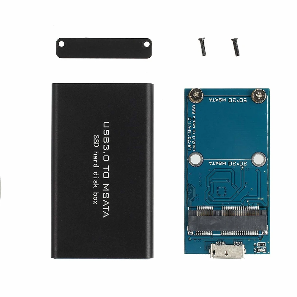 Aliuminio mSATA Su USB 3.0 5Gbps Išorinio Kietojo Disko Adapteris Keitiklis SSD Talpyklos Atveju 3030mm/3050mm mSATA SSD