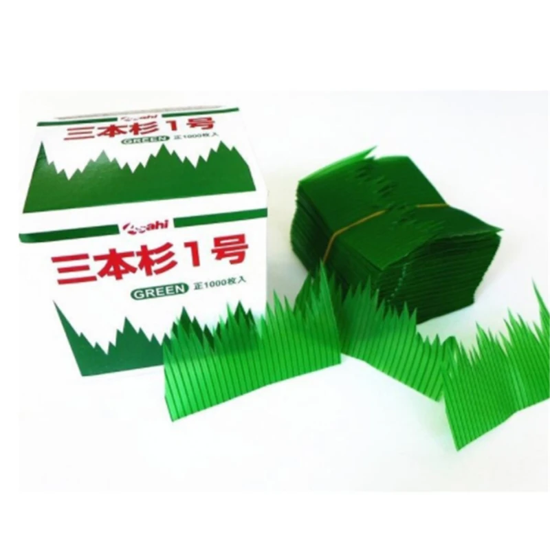 1000pcs/Box Žalias Lapas Japonų Maisto Suši Apdailos Lapai Suši Žolės Kūrybos Plastiko Lapų Sashimi Dekoro Įrankių