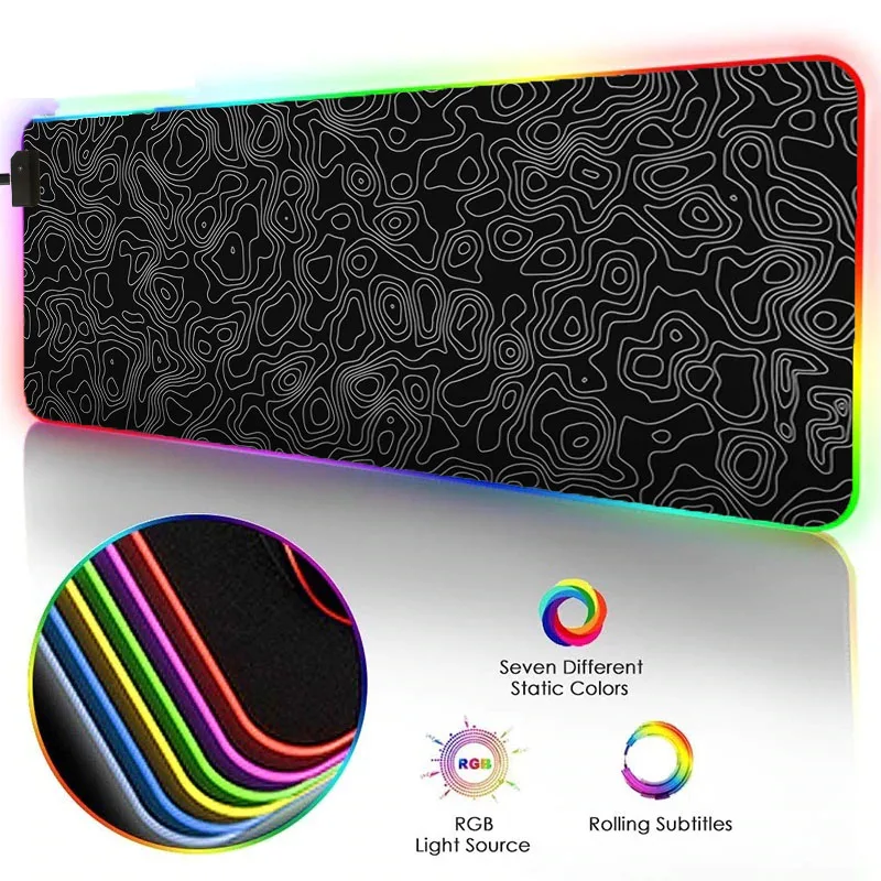 Karšto Pardavimo Juoda Bangų Modelį Mousepads Greitis Versiją arba RGB Žėrintis Tipo Kompiuterio, Nešiojamojo kompiuterio Pelės Padas Žaidimų Priedai