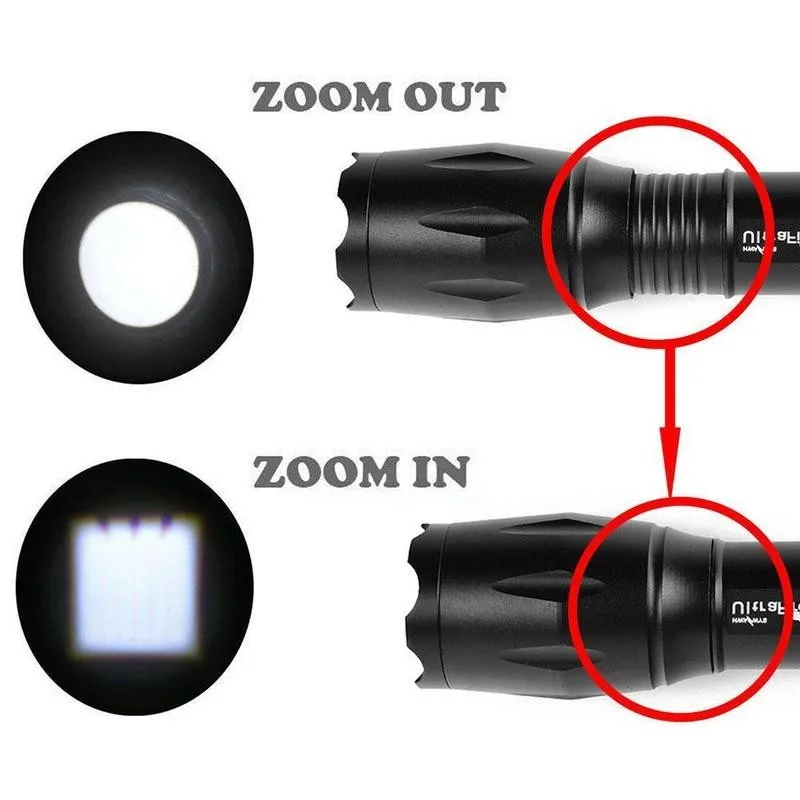 Super Galingas LED Žibintuvėlis Aliuminio, atsparus Vandeniui Zoomable T6 linterna Žibintuvėlis Įkraunamas Žibintas Itin Ryškių Žibintų Kempingas
