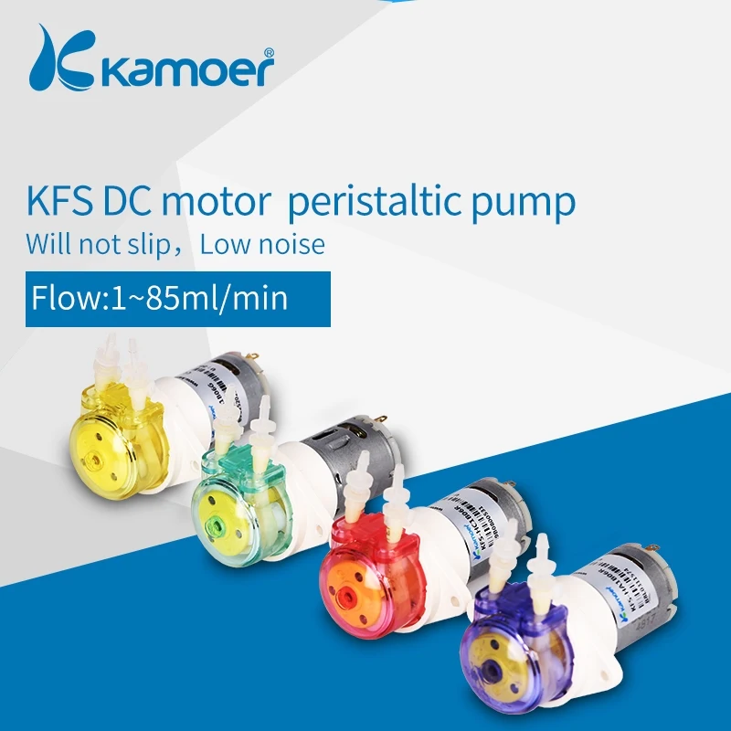 Kamoer KFS mini 6 V/12 V/24 V peristaltiniu siurbliu mažas vandens siurblio su aukšto tikslumo ir DC teptuku variklis