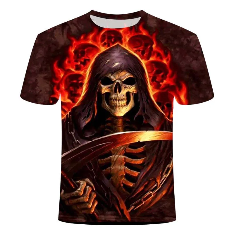 Nauji vyriški Kaukolė T-shirt Prekės Punk Stiliaus Piršto Kaukolė 3D marškinėliai vyriški Viršūnes Hip-Hop 3D Spausdinimo Kaukolė Punisher T-shirt Tiesiogiai Sa