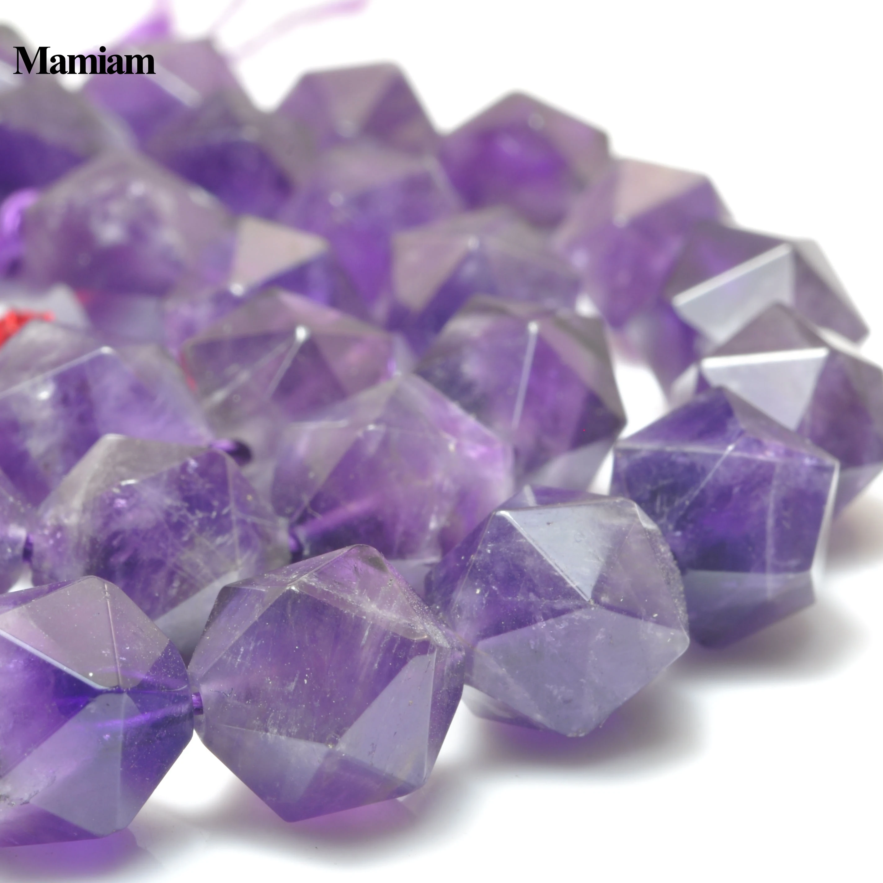 Mamiam Gamtos A+ Violetinis Ametistas Violetinė Kvarco Kristalo Diamond Briaunoti Karoliukai 6-10mm Akmens 