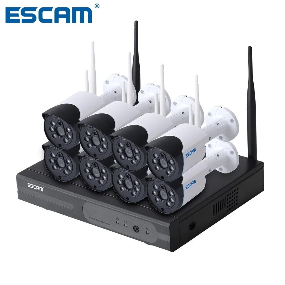 ESCAM WNK804 8ch 720P Belaidžio NVR rinkinys, Lauko infraraudonųjų SPINDULIŲ Naktinio Matymo IP Kameros wifi Kamera, komplektas, Namo Apsaugos Sistemos, Stebėjimo