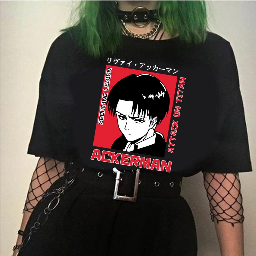 Anime Ataka Titan Grafinis Tees Moterų Vasaros Viršūnes T-shirt Japonų Anime Juokingi Marškinėliai Moteriška