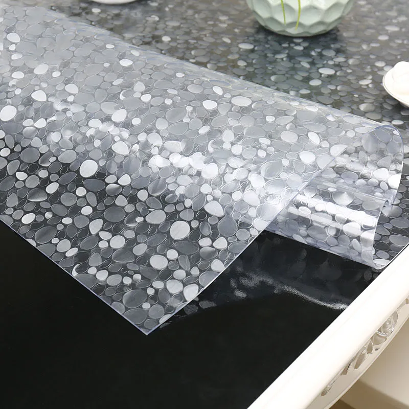 1,5 mm Minkšta Stiklo Staltiesė Sutirštės Vandeniui ir Oilproof PVC Skaidri Staltiesė Padengti Virtuvės Stalo Medžiaga