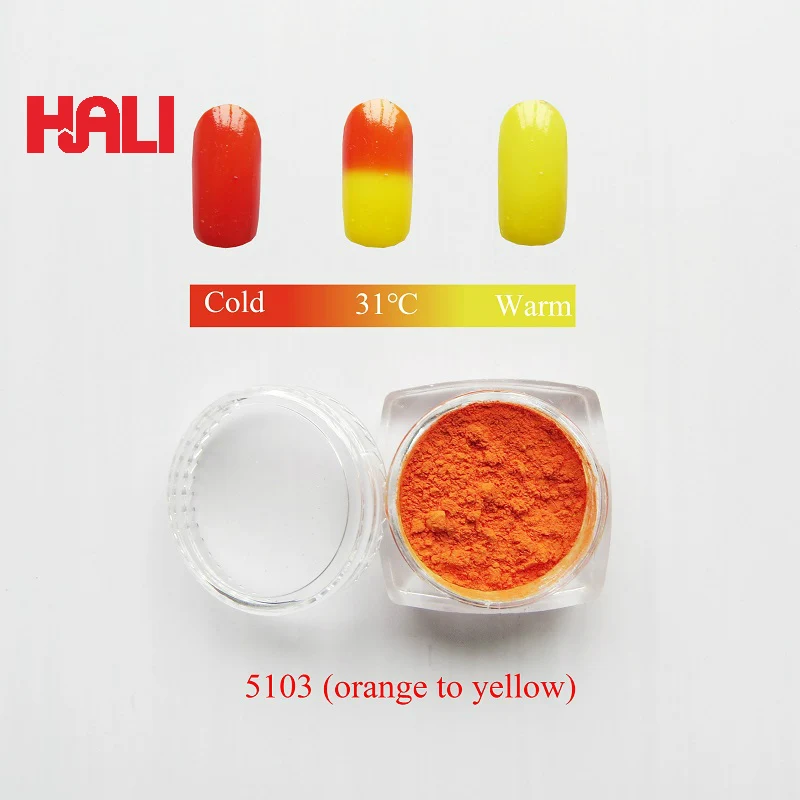 Spalva spalva thermochromic pigmentas,1lot=10gram 31C oranžinės į geltoną šilumai jautrių pigmentų ,permainingi milteliai, nemokamas pristatymas